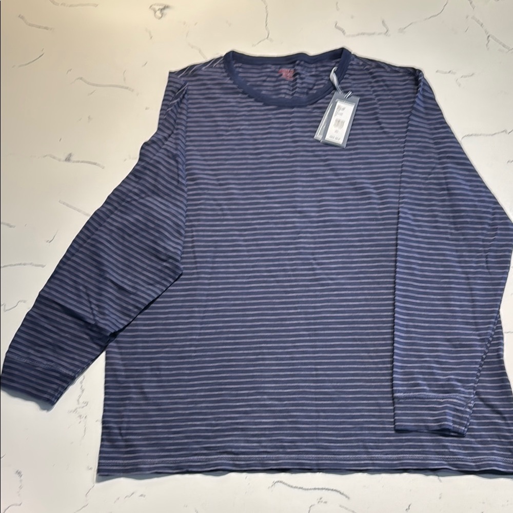 Men's Striped Vineyard Vines Long Sleeve Shirt - Blue